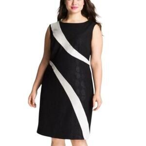 Adrianna Papell Dress 18W Classic Plus Size Cocktail Dress Sheath Semi Formal